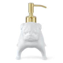 Load image into Gallery viewer, NEWHENGS Pug Shaped Soap/Lotion/Hand Sanitizer Dog Lover Stainless Steel Pump Dispenser for Dog Gifts, Refillable for Kitchen and Bathroom(White)
