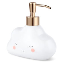 Load image into Gallery viewer, NEWHENGS Cute Cloud Shape Soap/Hand Sanitizer Metal Pump Dispenser, Refillable for Bathroom Accessories, Gifts for Kids (White)
