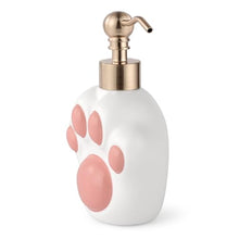 Load image into Gallery viewer, NEWHENGS Paw Shape Soap/Lotion/Hand Sanitizer Metal Pump Dispenser Funny Gifts, Refillable for Cute Kitchen and Bathroom Accessories (Matt White)
