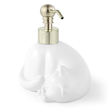 Load image into Gallery viewer, NEWHENGS Cat Shape Soap/Lotion/Hand Sanitizer Stainless Steel Pump Dispenser Gifts for Cat Lovers, Refillable for Cute Kitchen and Bathroom Accessories (Matt White)

