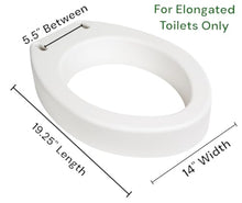 Load image into Gallery viewer, Essential Medical Supply Toilet Seat Riser for Elongated Bowl with 3.5" Rise - 19 x 14 x 3.5 Inch, Elevating and Raising Toilet Seat for Seniors, Adults and The Elderly with 300lb Weight Capacity
