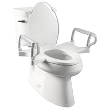 Load image into Gallery viewer, Bemis Assist Toilet Seat with Built-in Support Handles, Hinges Never Loosen, Fits Round and Elongated
