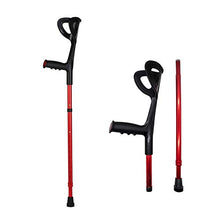 Load image into Gallery viewer, Lightweight Foldable Forearm Crutch, Aluminum Walking Stick,Height Adjustable, Ergonomic Handle with Comfortable Grip 2ZG-02BM (Red)
