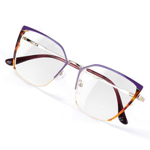Load image into Gallery viewer, DOERAYMI Blue Blockers Glasses for Women, Bluelight Glasses with Cat Eye Frame for Style, Comfort, Eye Strain Relief (Metal, purple)
