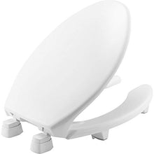 Load image into Gallery viewer, BEMIS 2L215OT 000 Medic-Aid 2" Lift Raised Open Front Toilet Seat with Cover, ELONGATED, Long Lasting Solid Plastic, White
