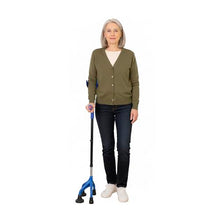 Load image into Gallery viewer, KMINA Quad Crutch for Women and Men (Sturdy 3.3 lbs), 4 Prong Forearm Crutches for Stability and Support
