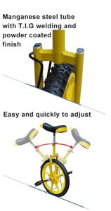 Single Wheel Unicycles 16-inch Kids Wheel Unicycle with Comfortable Saddle Seat & Rubber Mountain Tire (Blue)