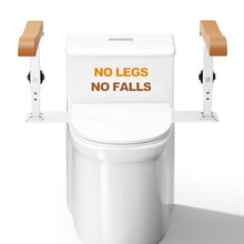 Load image into Gallery viewer, Simple Project 15.7" Toilet Safety Rails for Seniors, Flipped 90°＆Adjust Heigh Toilet Seat Handle, Super Sturdy 500LBS Toilet Safety Frame for Disabled or Mobility Issues, Grab Bars Arms(Brown)

