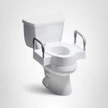 Load image into Gallery viewer, Bemis Rise 4.5" Raised Toilet Seat with Support Handles, Hinges Never Loosen, Fits Round and Elongated
