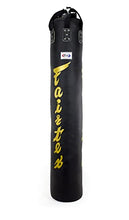 Load image into Gallery viewer, Fairtex HB6 6 Ft. Banana Bag Punching Bag for Muay Thai, Boxing, Kickboxing, MMA (HB6 Black/Gold Unfilled) - 14.17" W x 70.87" H
