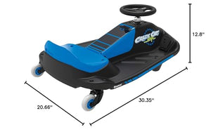 Razor Crazy Cart Shift Electric Go Kart for Kids Ages 6+ - 12V Drifting System, High/Low Speed Switch, Black/Blue