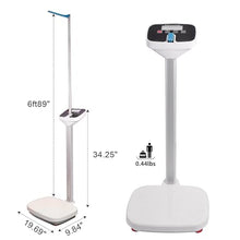 Load image into Gallery viewer, Digital Medical Scale,Professional Height and Weight Physicians Scale for Hospital, School, Beauty Salon.Measuring Range: 0.44 lbs - 440 lbs,2.3 ft - 5.8 ft.
