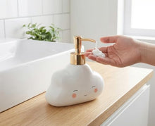 Load image into Gallery viewer, NEWHENGS Cute Cloud Shape Soap/Hand Sanitizer Metal Pump Dispenser, Refillable for Bathroom Accessories, Gifts for Kids (White)
