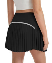Load image into Gallery viewer, DOCUMO Pleated Skirts for Girls with Pocket Shorts Girls Athletic Golf Tennis Skorts Hight Waisted Skirts for Running Casual (Black, X-Small)

