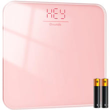 Load image into Gallery viewer, Ovutek Bathroom Scale for Body Weight, Highly Accurate Digital Weighing Machine for People, Upgraded Batteries Included, Compact Size, LED Display, High Standards Sturdy Tempered Glass, 400lb, Pink
