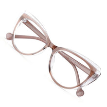 Load image into Gallery viewer, DOERAYMI Blue Blockers Glasses for Women, Bluelight Glasses with Cat Eye Frame for Style, Comfort, Eye Strain Relief (Cat Eye, trasparent brown)
