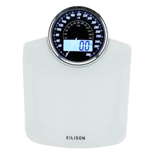 Load image into Gallery viewer, EILISON Highly Advance 2-in-1 Digital &amp; Analog Weighing Scale for Body Weight-400lbs, 4 High Precison GX Sensor Accurate, Thick Tempered Glass, Extra Large Display (White)
