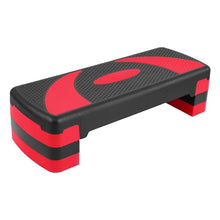 Load image into Gallery viewer, BalanceFrom 31-Inch Lightweight and Portable Aerobic Workout Stepper Platform with Adjustable Height and Raisers, for Home Workout, Black/Red
