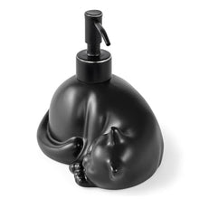 Load image into Gallery viewer, NEWHENGS Cat Shape Soap/Lotion/Hand Sanitizer Stainless Steel Pump Dispenser Gifts for Cat Lovers, Refillable for Cute Kitchen and Bathroom Accessories (Matt Black)
