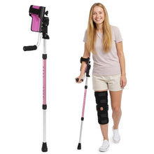 Load image into Gallery viewer, Carehofu Crutches for Adults 3-Angle Adjustable Forearm Crutches Non-Slip Handles with EVA Elbow Support,(Pink)
