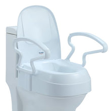 Load image into Gallery viewer, Soaids Raised Toilet Seat Risers for Seniors, Elevated Toilet Seat with Handles, 3-Level Height Adjustable, Support up to 300 Lbs
