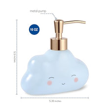 Load image into Gallery viewer, NEWHENGS Cute Cloud Shape Soap/Hand Sanitizer Metal Pump Dispenser, Refillable for Bathroom Accessories, Gifts for Kids (Blue)
