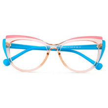 Load image into Gallery viewer, DOERAYMI Blue Blockers Glasses for Women, Bluelight Glasses with Cat Eye Frame for Style, Comfort, Eye Strain Relief (Light blue, Leopard pattern)
