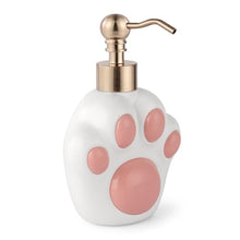 Load image into Gallery viewer, NEWHENGS Paw Shape Soap/Lotion/Hand Sanitizer Metal Pump Dispenser Funny Gifts, Refillable for Cute Kitchen and Bathroom Accessories (Matt White)
