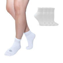 Load image into Gallery viewer, Doctor's Choice Diabetic Socks for Women, Non Binding Extra Wide Quarter, Seamless Toe, Loose Fit, Cushioned Support, Neuropathy Relief, Wide Toe Box, Swollen Feet, 4 Pairs 9-11, Medium (White)
