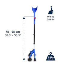 Load image into Gallery viewer, KMINA Quad Crutch for Women and Men (Sturdy 3.3 lbs), 4 Prong Forearm Crutches for Stability and Support
