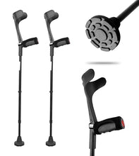 Load image into Gallery viewer, KMINA Forearm Crutches for Adults (x2 Units), Open Cuff, Extra Comfort with Hand Grip and Wide Tip
