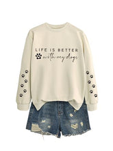 Load image into Gallery viewer, Sorry I'm Late I Saw A Dog Sweatshirt Women Funny Dog Lover Shirt Casual Crew Neck Long Sleeve Pullovers Lightweight
