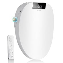 Load image into Gallery viewer, XCQQ Electric Bidet Toilet Seat with Remote, Heated Toilet Seat, Instant Warm Water, Warm Air Dryer, Rear &amp; Feminine with Oscillating Cleansing, Night Light, Slow Close Lid, LED Display - Elongated
