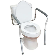 Load image into Gallery viewer, Carex Toilet Safety Rails, Adjustable and Detachable Toilet Safety Frame with Handles for Elderly, Handicap, or Disabled, Heavy-Duty Non-Slip Bathroom Grab Bar, with Padded Handles and Aluminum Frame
