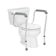 Load image into Gallery viewer, Medline Toilet Safety Rail For Seniors with Easy Installation, Height Adjustable Toilet Safety Frame, Bathroom Assist Rail with Armrests, Bathroom Safety, 250 lb. Weight Capacity
