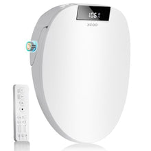 Load image into Gallery viewer, XCQQ Electric Bidet Toilet Seat with Remote, Heated Toilet Seat, Instant Warm Water, Warm Air Dryer, Rear &amp; Feminine with Oscillating Cleansing, Night Light, Slow Close Lid, LED Display - Round
