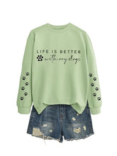 Load image into Gallery viewer, Sorry I'm Late I Saw A Dog Sweatshirt Women Funny Dog Lover Shirt Casual Crew Neck Long Sleeve Pullovers Lightweight
