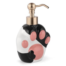 Load image into Gallery viewer, NEWHENGS Paw Shape Soap/Lotion/Hand Sanitizer Metal Pump Dispenser Funny Gifts, Refillable for Cute Kitchen and Bathroom Accessories (Black/White)
