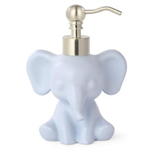 Load image into Gallery viewer, NEWHENGS Cute Elephant Shape Soap/Hand Sanitizer Metal Pump Dispenser, Refillable for Bathroom Accessories, Gifts for Kids (Matt Blue)
