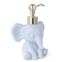 Load image into Gallery viewer, NEWHENGS Cute Elephant Shape Soap/Hand Sanitizer Metal Pump Dispenser, Refillable for Bathroom Accessories, Gifts for Kids (Matt Blue)
