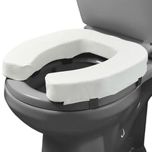 Load image into Gallery viewer, Lunderg Padded Toilet Seat Riser for Seniors - Adds 2 inches. Universal Fit - FIRM Raised Toilet Seat Cushion with High-Density Foam for Enhanced Comfort &amp; Elevation. Post-Surgery Must have (White)
