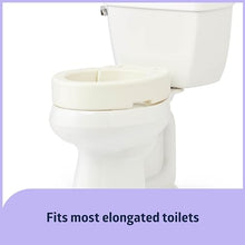 Load image into Gallery viewer, Medline Elongated Hinged Toilet Seat Riser, 3.5 inch, 400 lb Weight Capacity, White - Ideal Mobility Aid for Elderly, Disabled, and Medical Patients, Enhances Bathroom Safety
