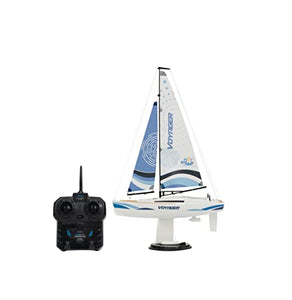 Voyager 280 2.4GHz RC Motor Powered Sailboat in Blue - 17.5" Tall