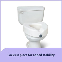 Load image into Gallery viewer, Medline 5" Raised Toilet Seat with Lock, No Arms, White, 400 lb Capacity - Easy Installation - Elderly &amp; Disabled Bathroom Aid
