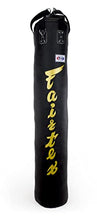 Load image into Gallery viewer, Fairtex HB6 6 Ft. Banana Bag Punching Bag for Muay Thai, Boxing, Kickboxing, MMA (HB6 Black/Gold Unfilled) - 14.17" W x 70.87" H
