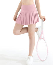 Load image into Gallery viewer, DOCUMO Pleated Skirts for Girls with Pocket Shorts Girls Athletic Golf Tennis Skorts Hight Waisted Skirts for Running Casual (Pink, X-Small)
