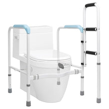 Load image into Gallery viewer, 665lbs Toilet Safety Rail - Medical Grade Heavy Duty Bariatric Support Frame - No-Drill Stand Assist with Vacuum Suction Cup &amp; Foam Handles - Adjustable Height &amp; Width for Seniors, Post-Surgery
