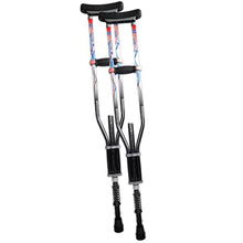 Load image into Gallery viewer, York Nordic - Spring Cushion Crutches Perfect for Sports Injuries and Travel - Heights 4'7" to 6'6" - Adjust Down to 22" for Travel
