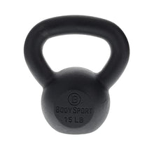 Load image into Gallery viewer, Body Sport Cast Iron Kettlebell, 15 lb. – At-Home Gym Equipment ,Strength &amp; Core Training Equipment
