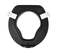 Load image into Gallery viewer, KMINA 4 Inch Soft Raised Toilet Seat with Lid, 300 lb Capacity, Fits Round &amp; Compact Elongated Bowls up to 15" Wide, Tool-Free Clamp-On Riser, Black
